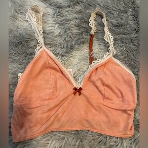 1 DAY UNTIL DONATION💖VS Peach/Coral Bralette with Crochet Detail